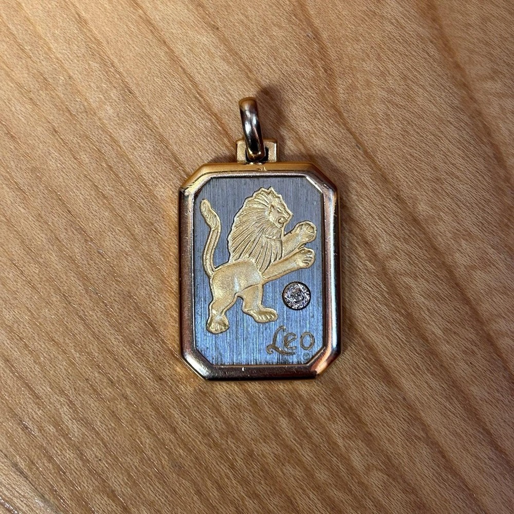VTG 70s Pierre Cardin Gold Silver Tone Leo Lion Horoscope Zodiac Pendant Charm